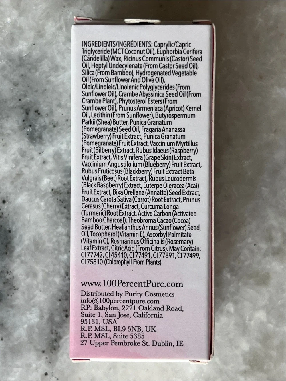 100% Pure Pomegranate Oil Moisture Lipstick in Black Rose